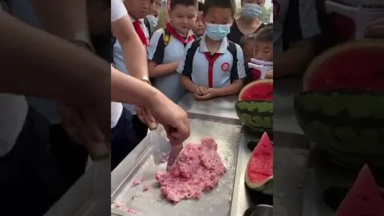 watermelon ice cream rolls street food street ice cream๐๐ #shorts #viral #shortvideo