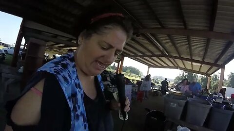 karaoke with becky and sunday at the fleamarket plus giving it all away at the end of the day.