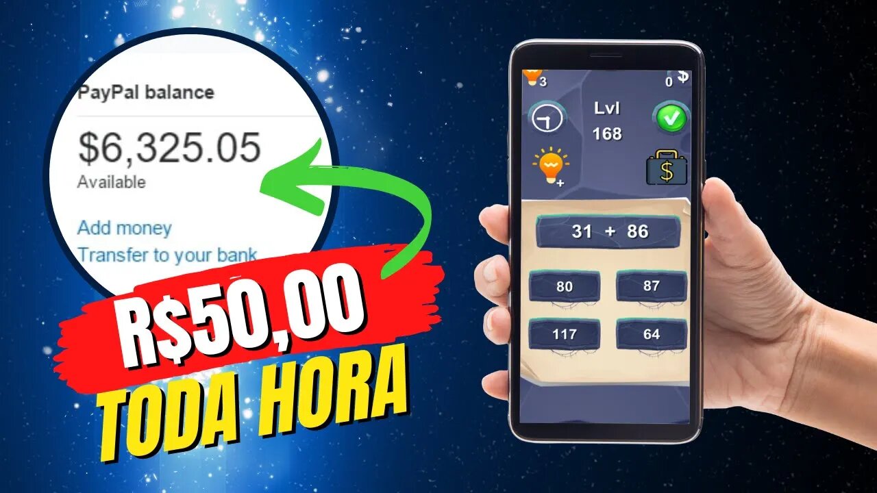 Ganhe R$50,00 no PyaPal Apenas Jogando! Melhor App que Ganha Dinheiro de Verdade no PayPal