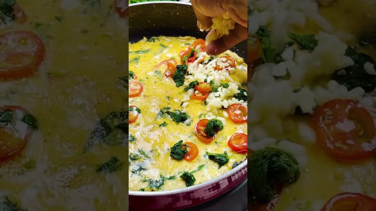 Spinach Cheese Omlette Recipe #shortrecipe #recipe #omlet