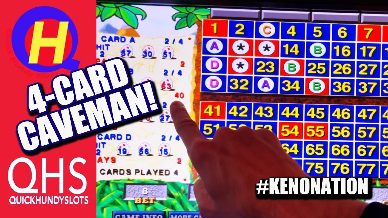 Four Card Caveman KENO! 4-Spot Strategy from Wynn Las Vegas #KENONATION