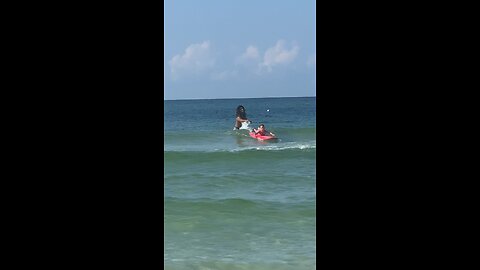 Surfing at the beach