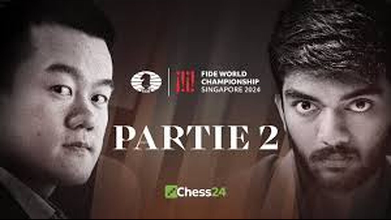 ÉCHECS | 2ᵉ Partie du CHAMPIONNAT DU MONDE FIDE | Ding Liren vs Gukesh Dommaraju [Flokossama]