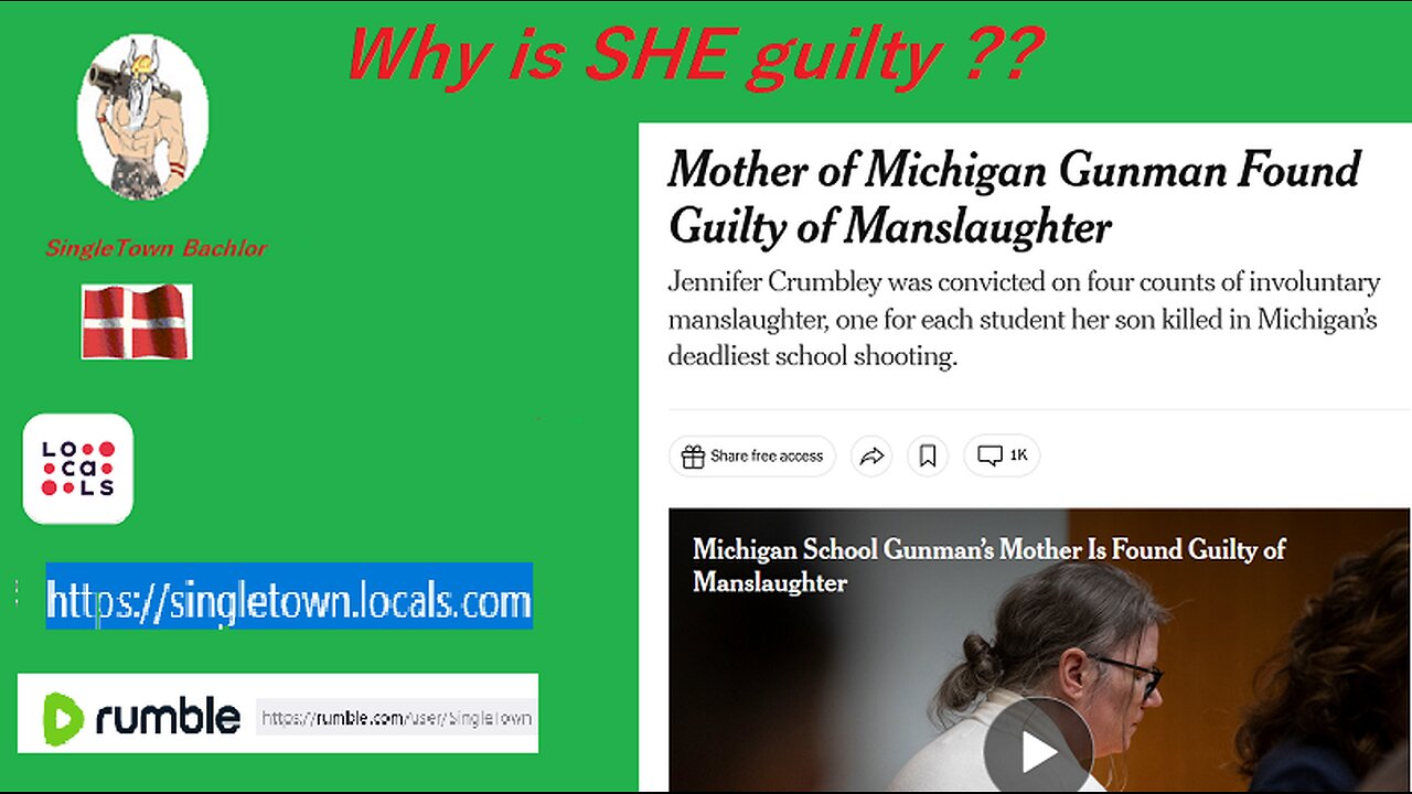 Mother of Michigan Gunman Found Guilty of Manslaughter WHY ?