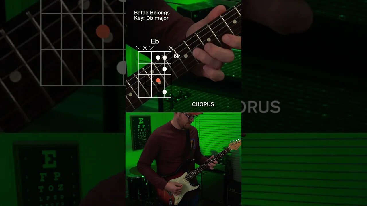 Battle Belongs by Phil Wickham Lead Guitar Tutorial Lesson! #shorts #guitar #music