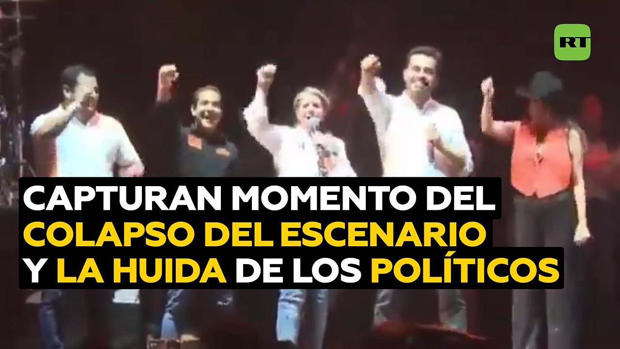 Nuevas imágenes del derrumbe del escenario en un mitin político en México