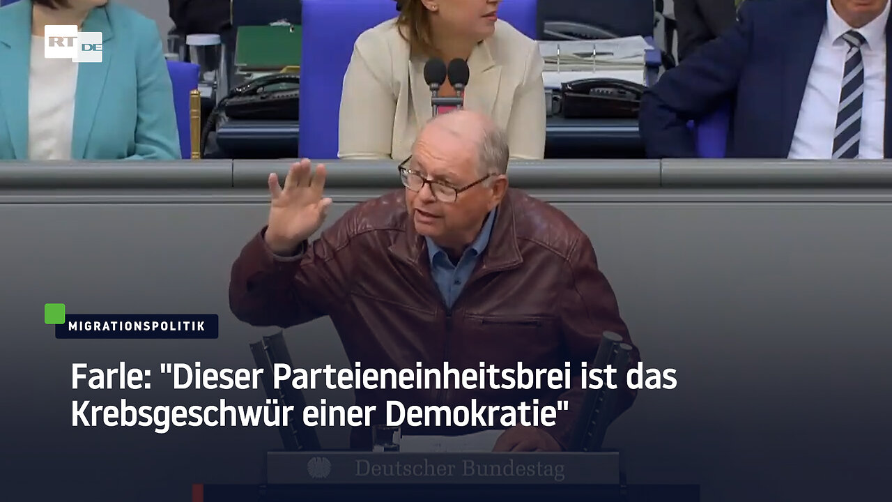 Farle: "Dieser Parteieneinheitsbrei ist das Krebsgeschwür einer Demokratie"