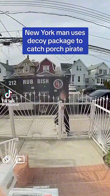 Man uses decoy package to catch porch pirates.