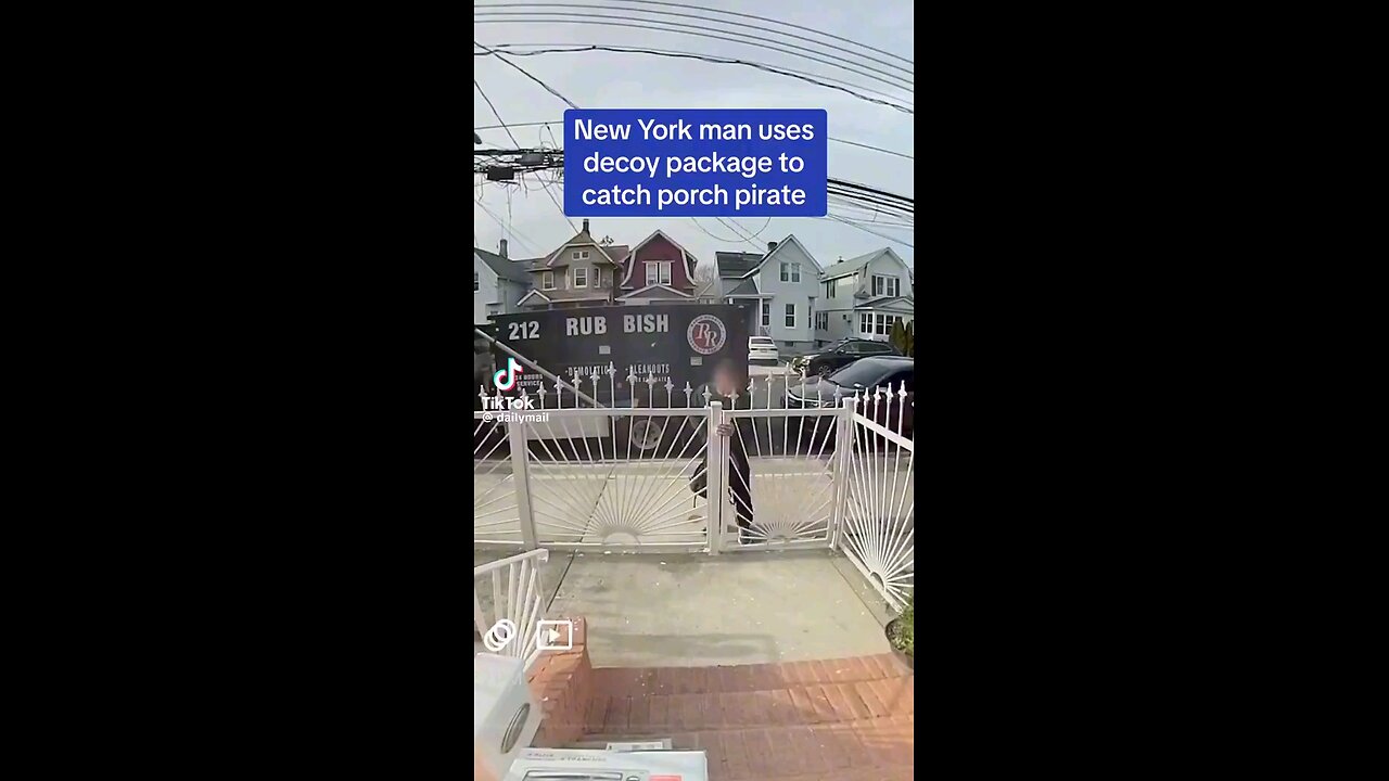 Man uses decoy package to catch porch pirates.