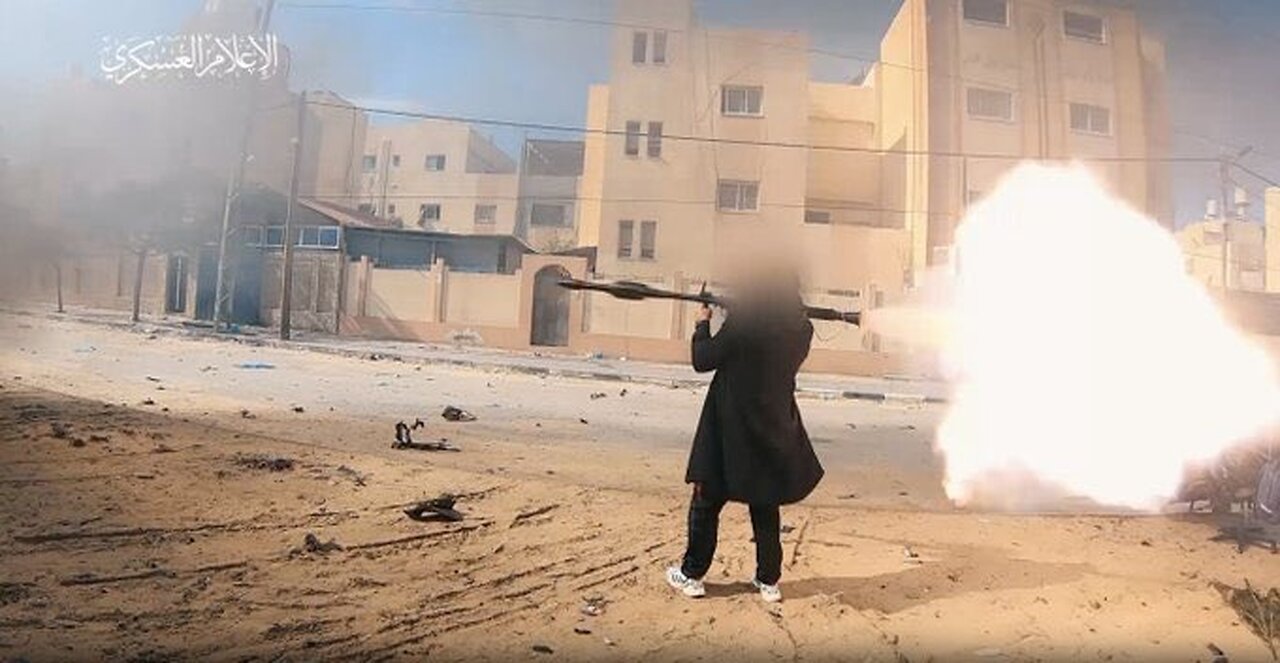 Palestinian Resistance Fighter With Black Coat And RPG