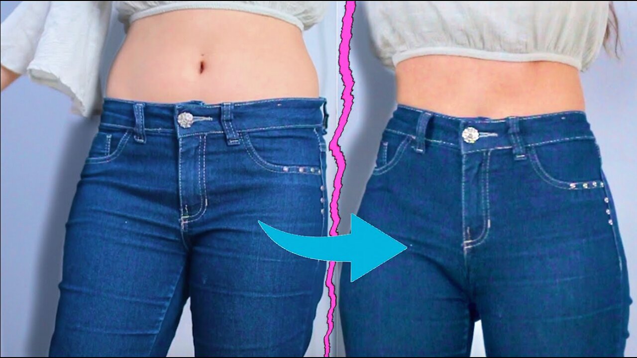 TRANSFORME SUAS CALÇAS EM CASA E TENHA O JEANS PERFEITO! | cintura alta, pence, bainha