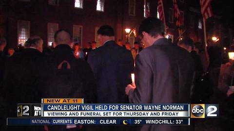 Vigil held for Maryland State Senator H. Wayne Norman Jr.