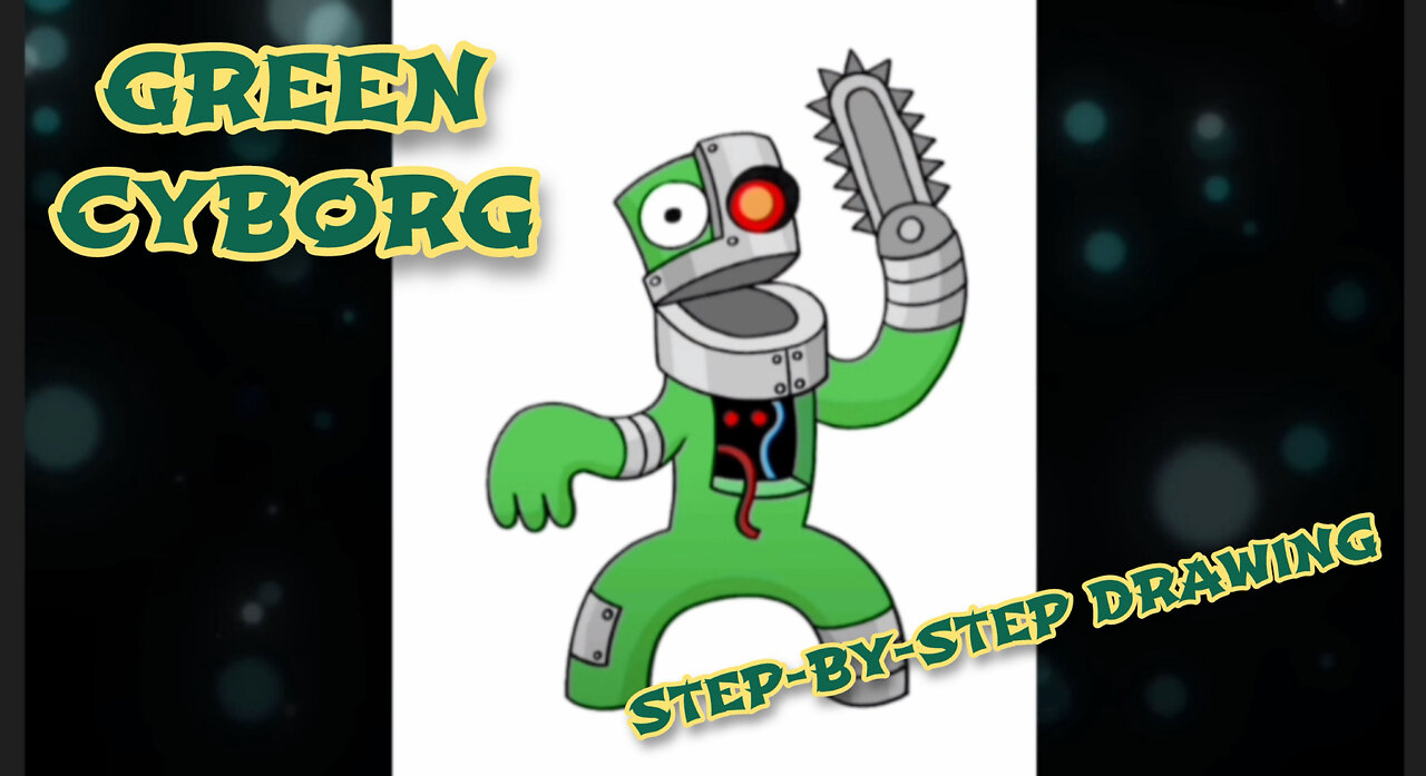 Rainbow Friends are A GREEN CYBORG. STEP-BY-STEP DRAWING - we draw it ourselves.