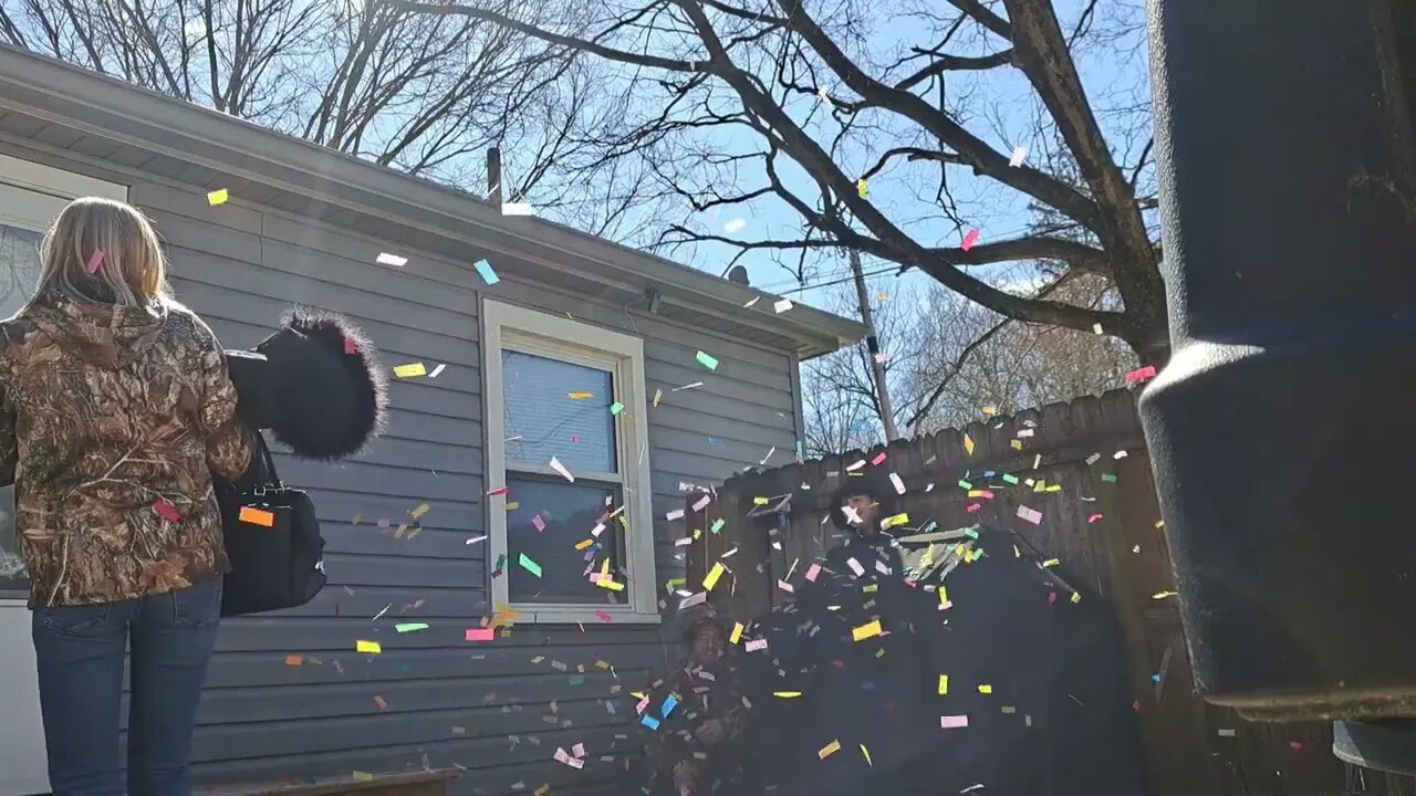 Confetti Cannon prank #11 on my wife...