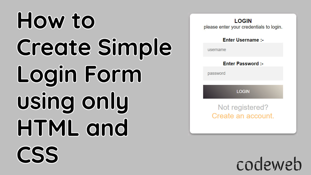 Create Simple Login Page using only HTML and CSS