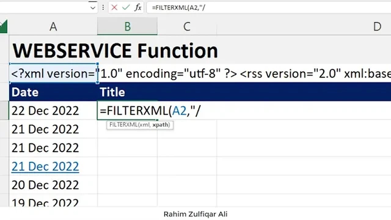 Retrieve Data from NASA Website RSS Feeds | WEBSERVICE & FILTERXML Function in Microsoft Excel