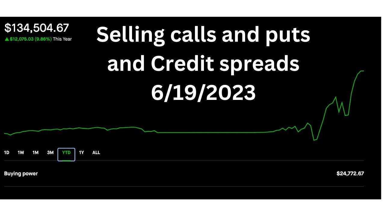 Selling calls and puts | New Dividend Portfolio | Credit spreads 6/19/2023