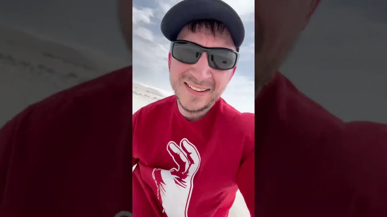 Sledding down White Sands National Park