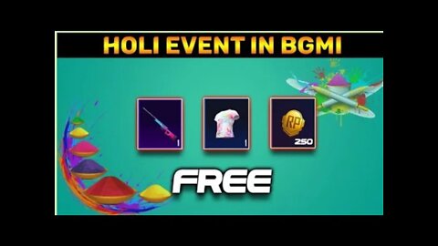 Finally Holi Event Is Here | Get Free Permanent AWM Skin + M9 250Rp Point + Complete Holi Set(Hindi)