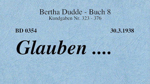 BD 0354 - GLAUBEN ....