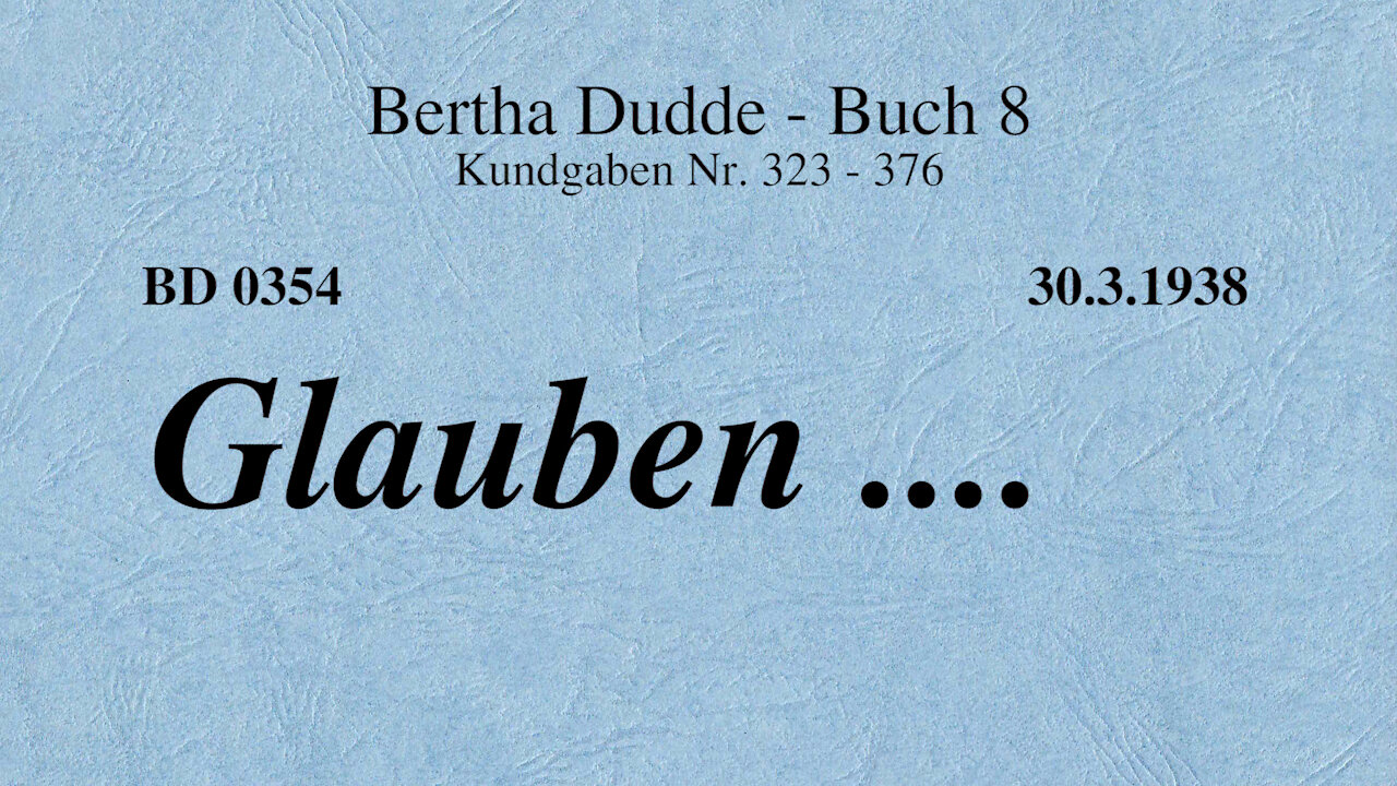 BD 0354 - GLAUBEN ....