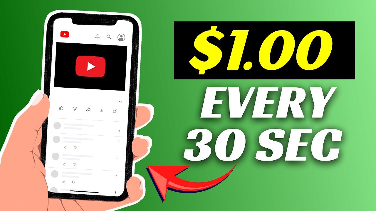 Earn 1 Every 30 Seconds From YouTube By Watching Videos Make Money Online 2023