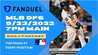 Dreams Top Picks for MLB DFS Today Main Slate 9/23/2022 Daily Fantasy Sports Strategy FANDUEL