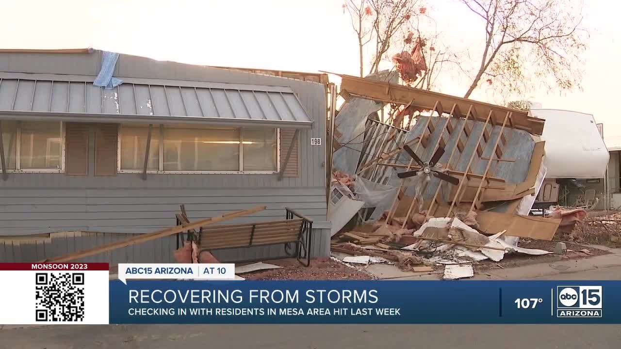 Mesa residents prepare for upcoming storms after previous storm's destruction