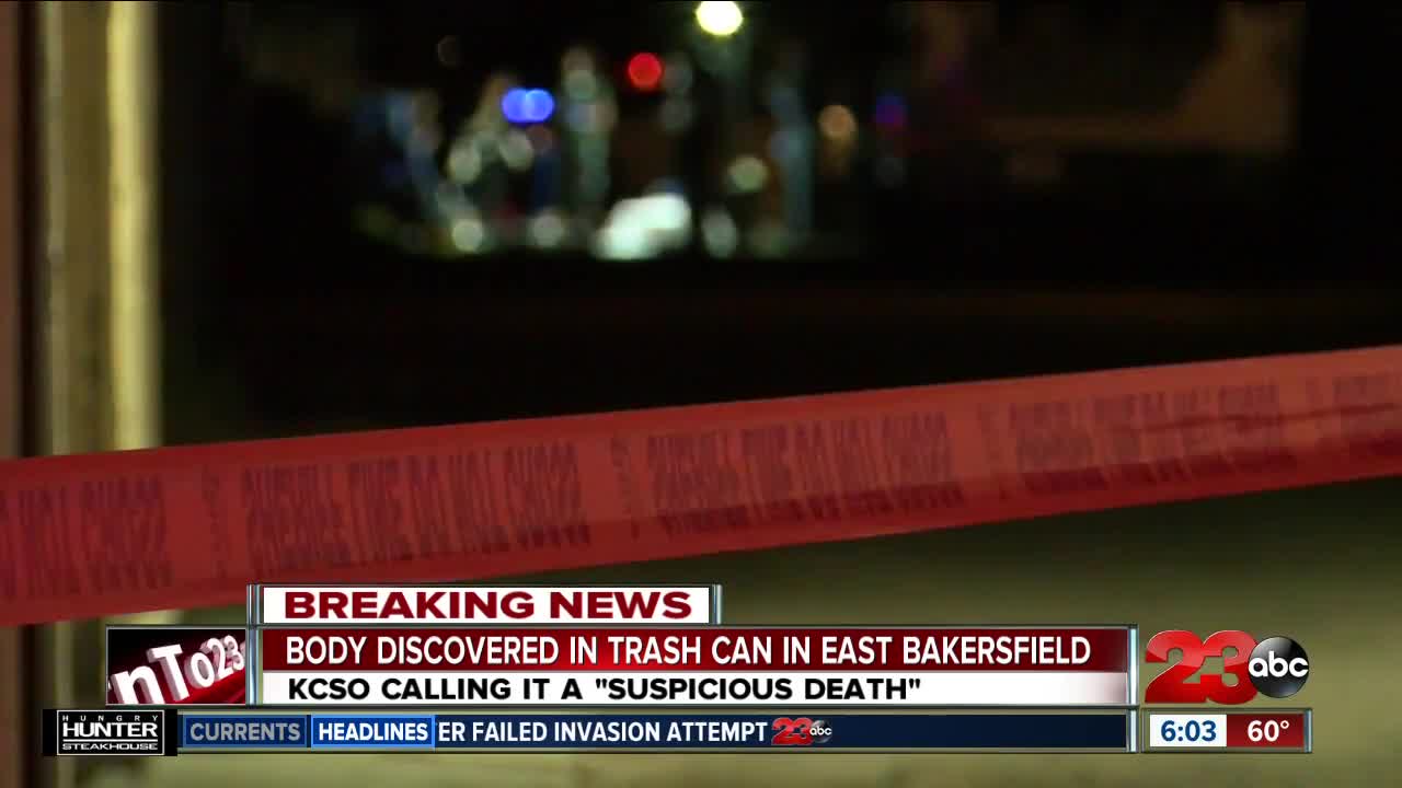 Body found in trash can in East Bakersfield