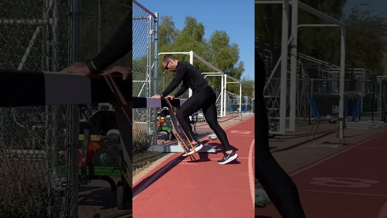 Band Exercise For Acceleration - Warm Up Before Block Starts #sprinting #speedtraining