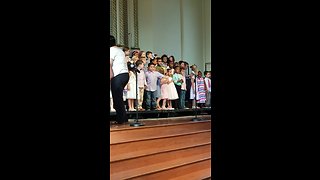 Super excited kid literally can't stop dancing