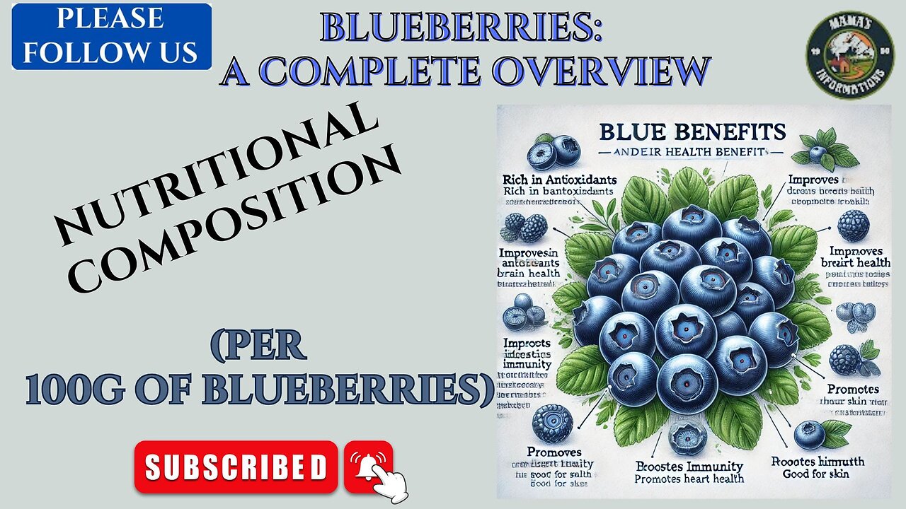 BLUEBERRIES: A COMPREHENSIVE OVERVIEW ] NUTRITIONAL COMPOSITION (PER 100G OF BLUEBERRIES)