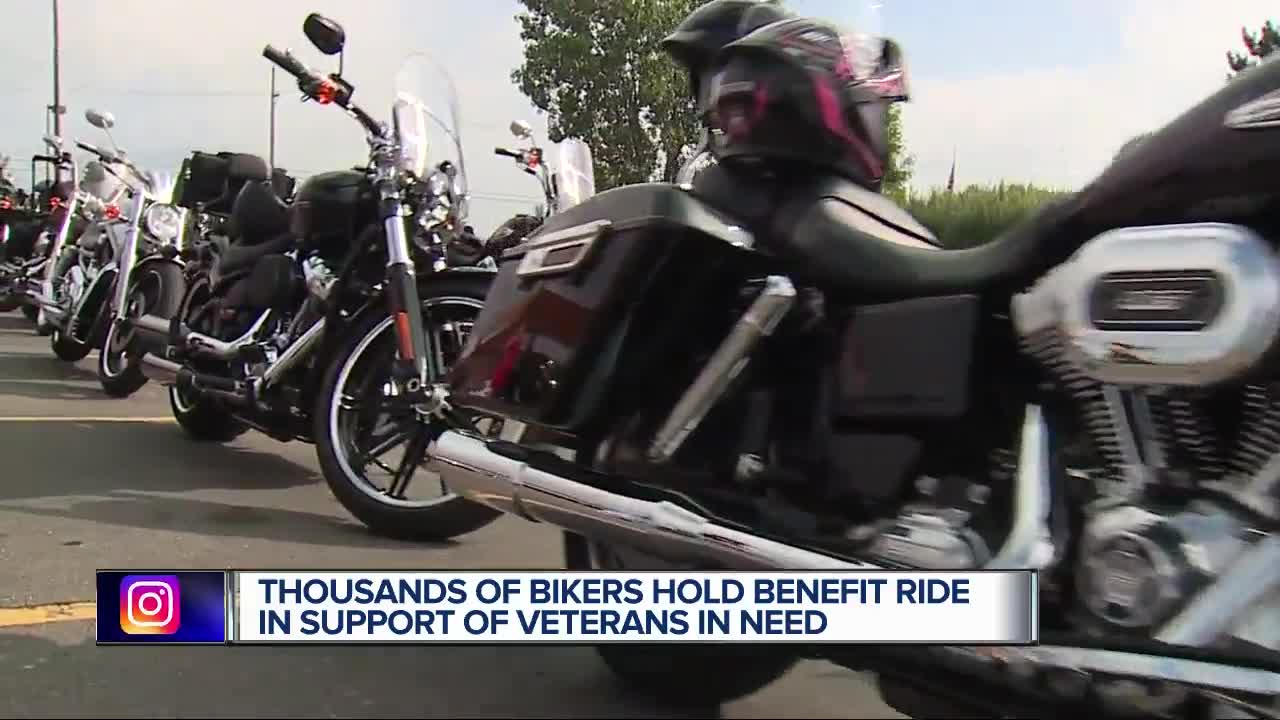 Thousands of bikers hold benefit ride in support of veterans in need