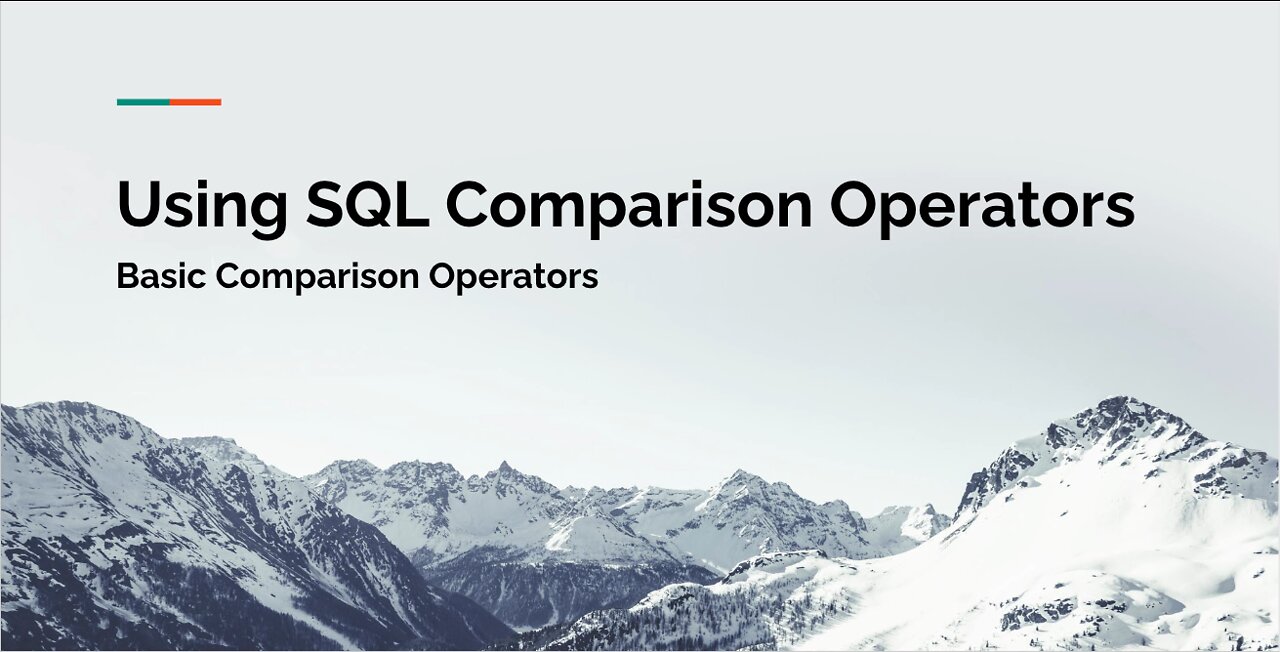 SQL Basic Comparison Operators Tutorial