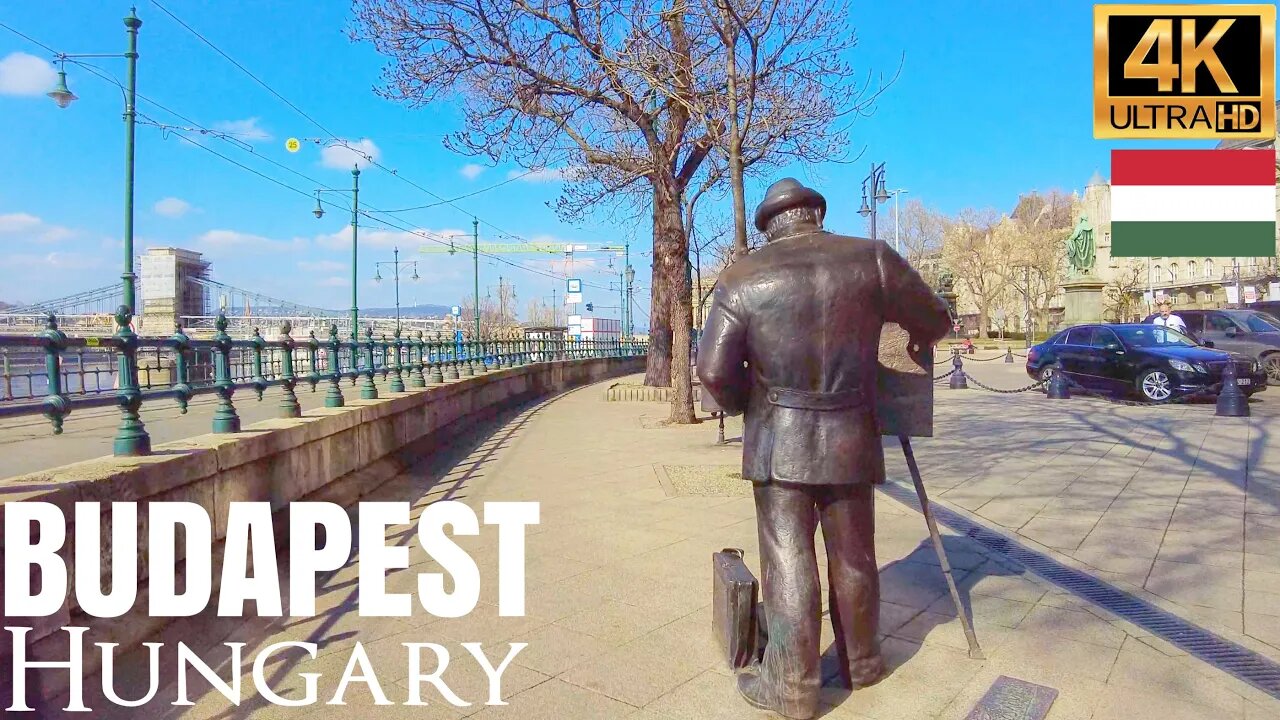 Budapest, Hungary Walk from St Stephen's Basilica to Parliament. (4K HDR )