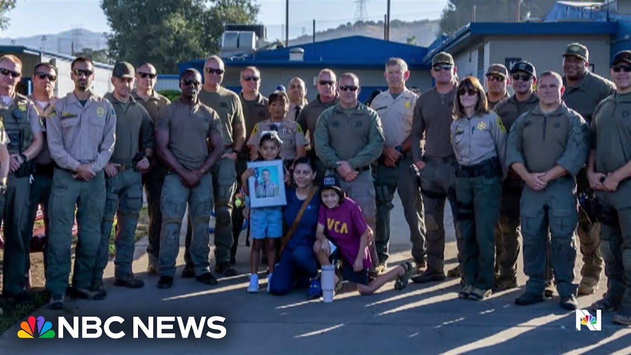 ‘We’re a family’: LA first responders escort children of late colleague to first days of school