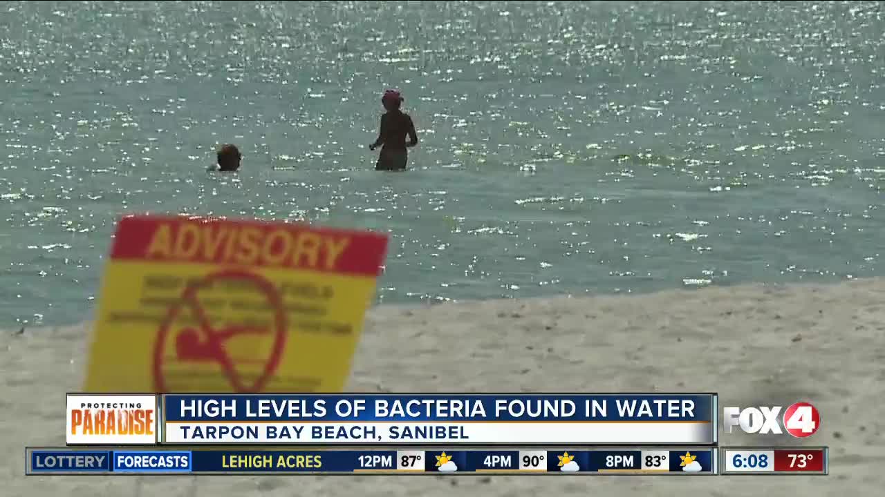 Swim advisory on beach in Sanibel due to bacteria in the water
