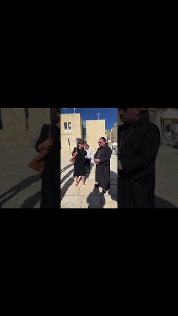 Israeli Jew tells Catholic Priest to take off the Cross!!!