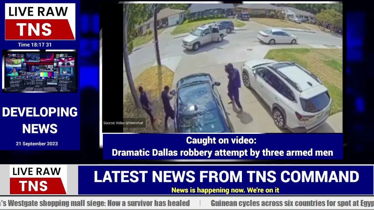 Caught on video: Dramatic Dallas robbery attempt by three armed men