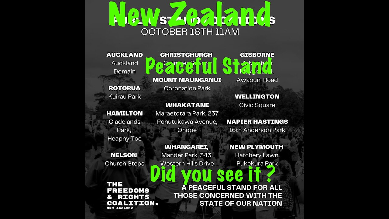 New Zealand: A Peaceful Stand For all those concerned with the state of our Nation.