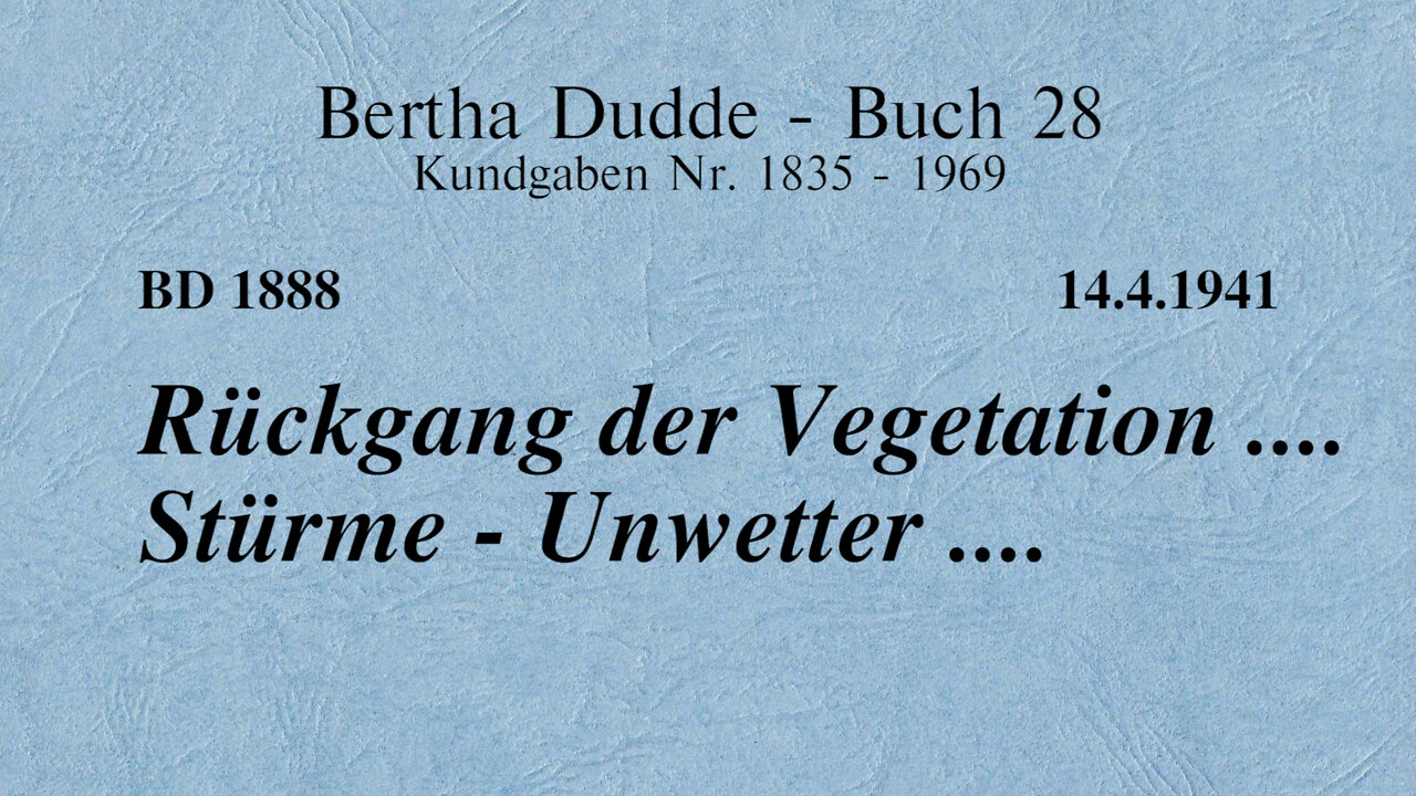 BD 1888 - RÜCKGANG DER VEGETATION .... STÜRME - UNWETTER ....