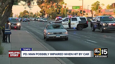 Man possibly impaired when hit by car