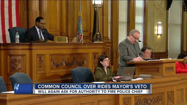 Milwaukee common council overrides Mayor's veto, wants authority to fire police chief