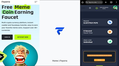 Feyorra | Free MEMECOINS Cloud Miner | No Timer Faucet And Unlimited Claims