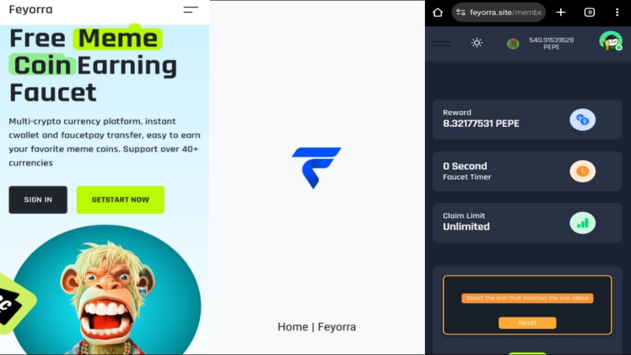 Feyorra | Free MEMECOINS Cloud Miner | No Timer Faucet And Unlimited Claims