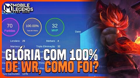 COMO FOI PEGAR GLÓRIA COM 100% DE WIN RATE | MLBB