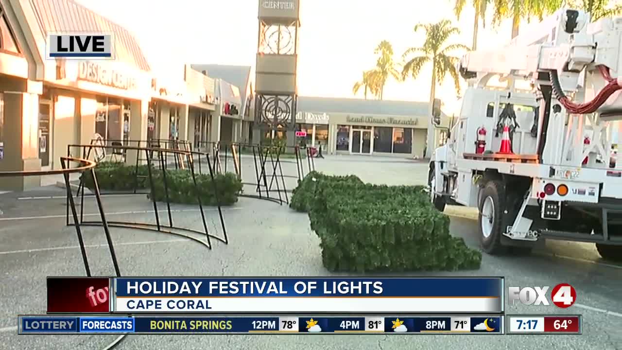 Crews get ready for Cape Coral's Holiday Festival of Lights - 7am live report