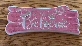 Christmas Decoration - Believe Log