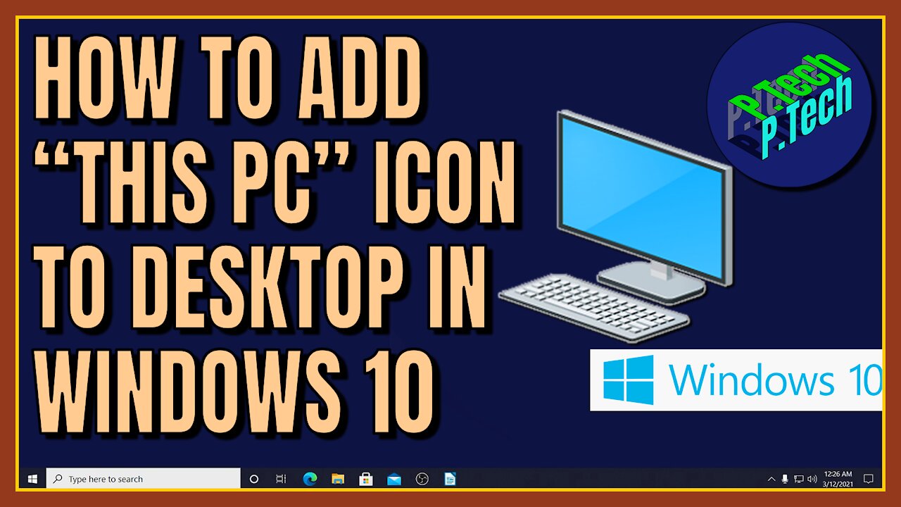 How To Add "This PC" Icon To Desktop In Windows 10