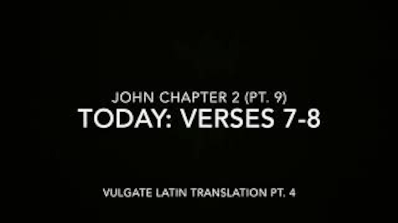 John Ch 2 Pt 9 Verses 7–8 (Vulgate 4)